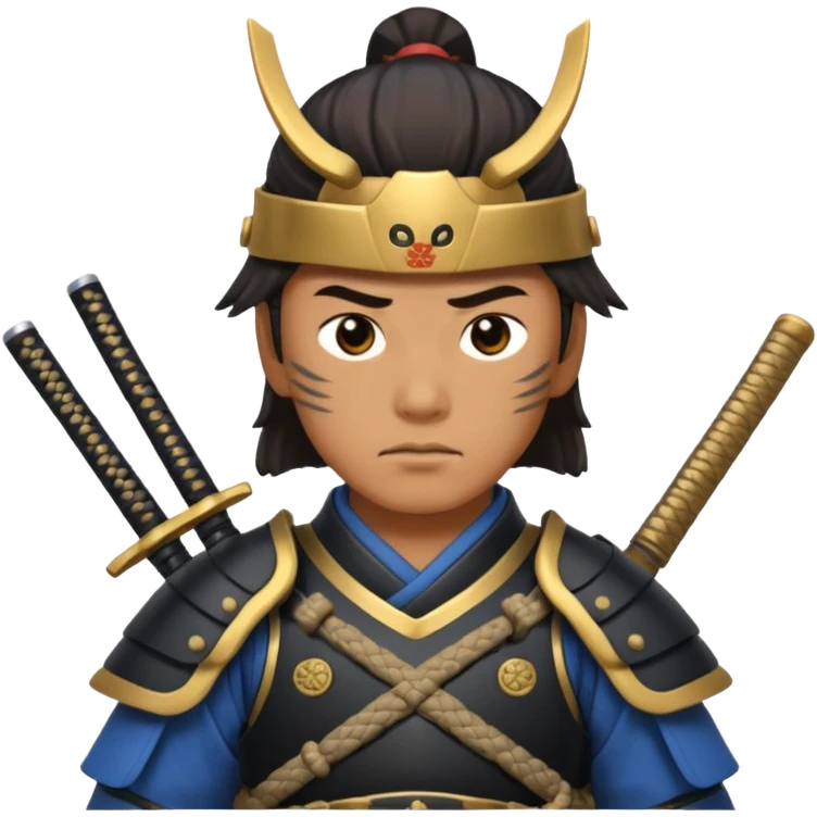Samurai with Smartphone. emoji