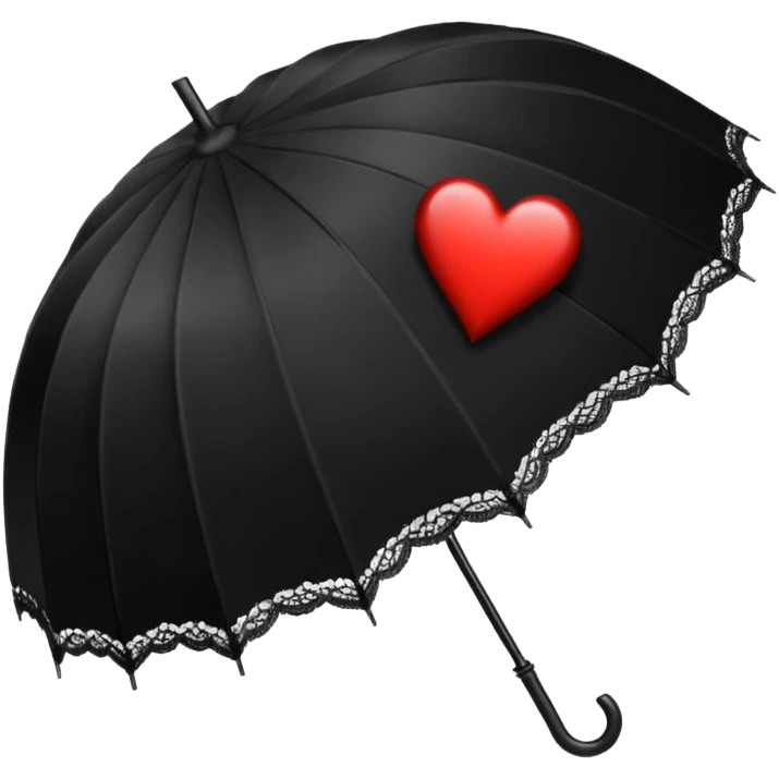 goth heart with a black lace umbrella emoji