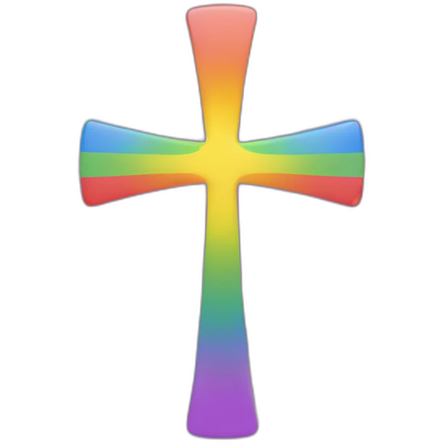 LGBT+ flag cross manji bouddhist in the middle emoji