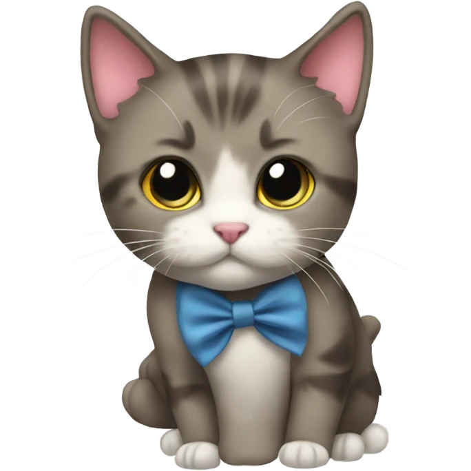 A kitty with a bow emoji