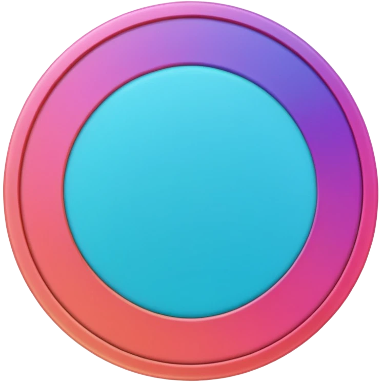 
One  Rotate 45 degree  coin color in in gradient of turquoise, blue, pink, purple, and coral emoji