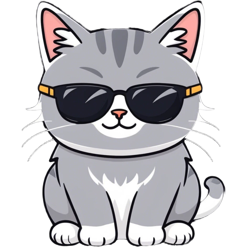 Cat with sunglasses emoji
