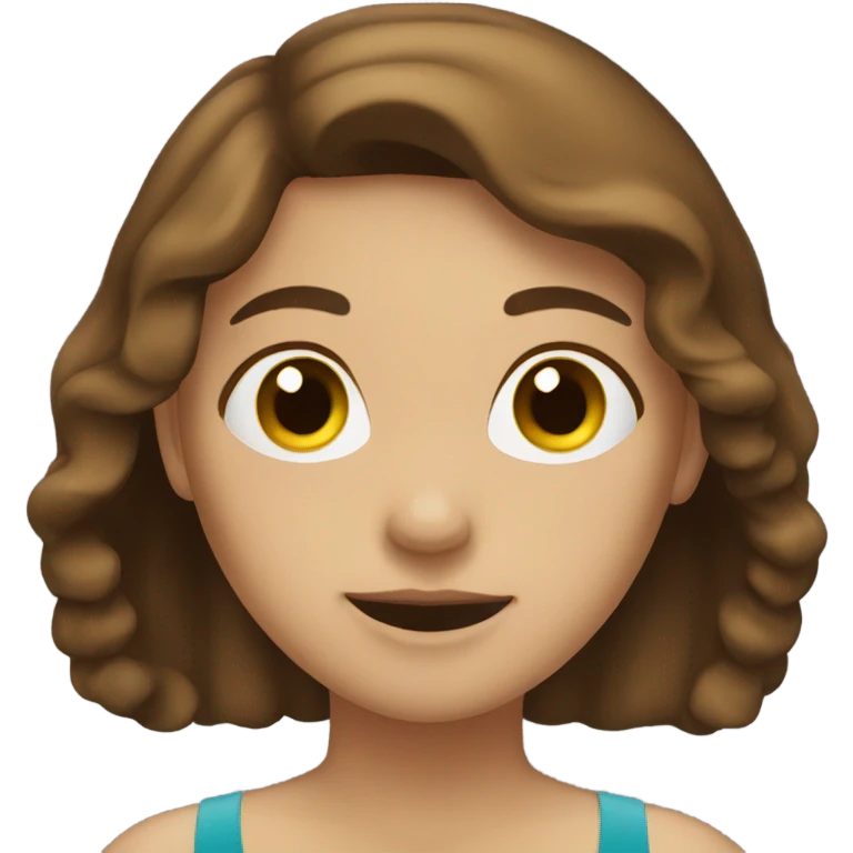 Girl with brown hair swimming  emoji