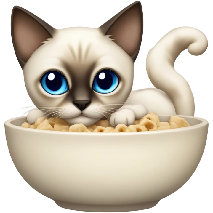 Siamis cat eating emoji