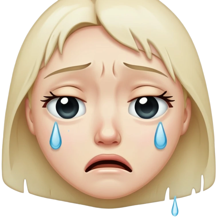 Creepy crying face emoji