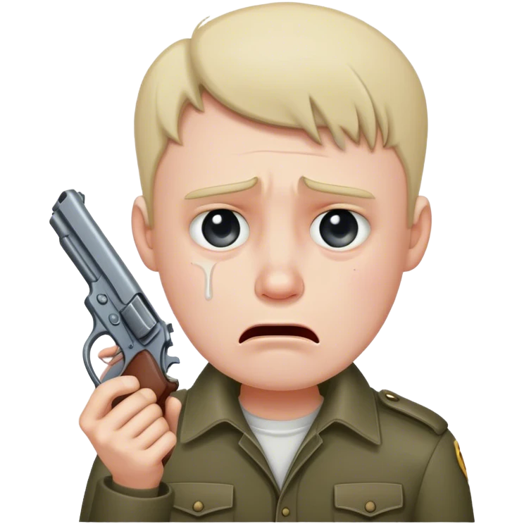 Crying with gun pointed to his head emoji
