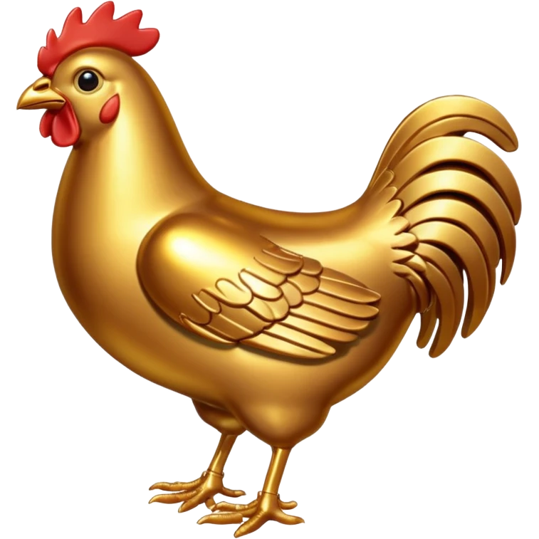 gold metal chicken emoji