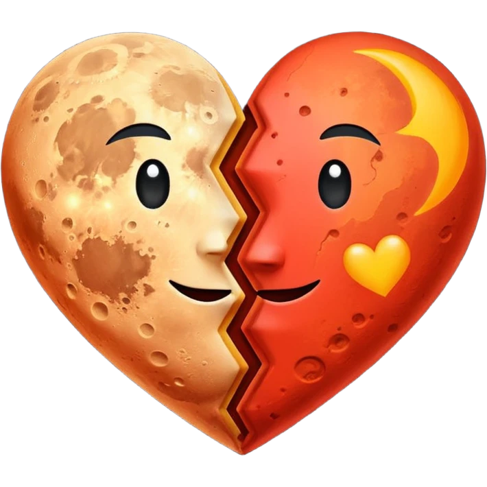 moon and mars heart emoji