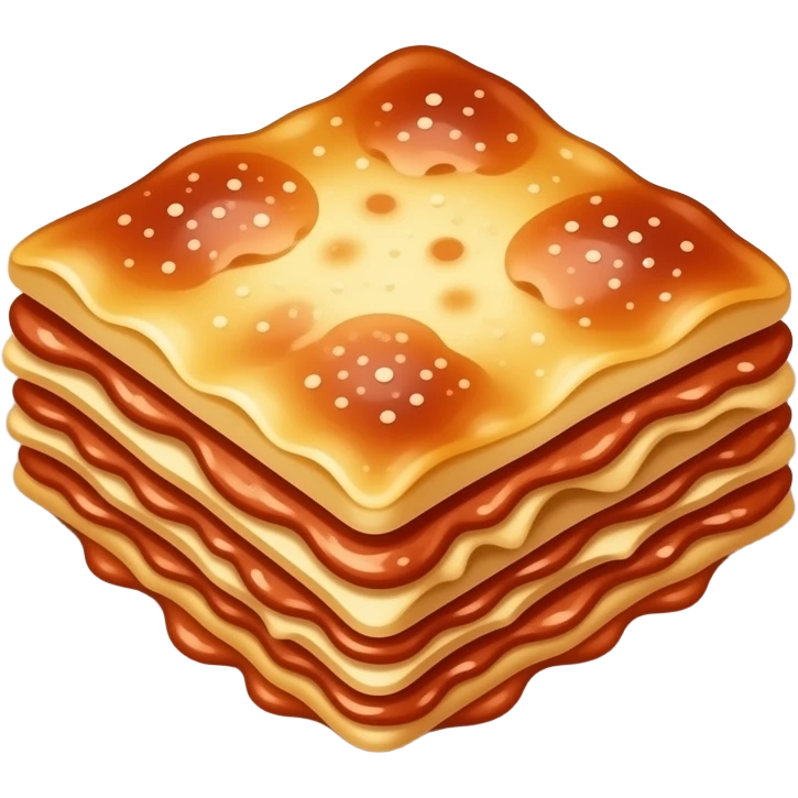 lasagna in porcelain tray with porcelain design realistic emoji