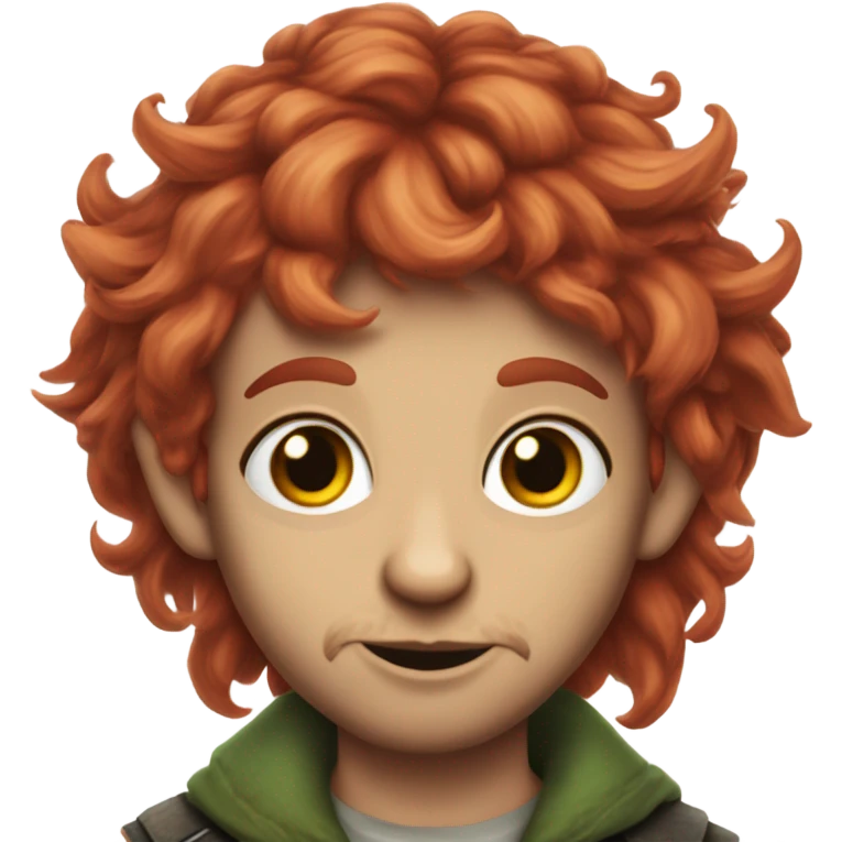 Tattooed elf with scraggly red hair and long shaggy sideburns and cat eyes emoji