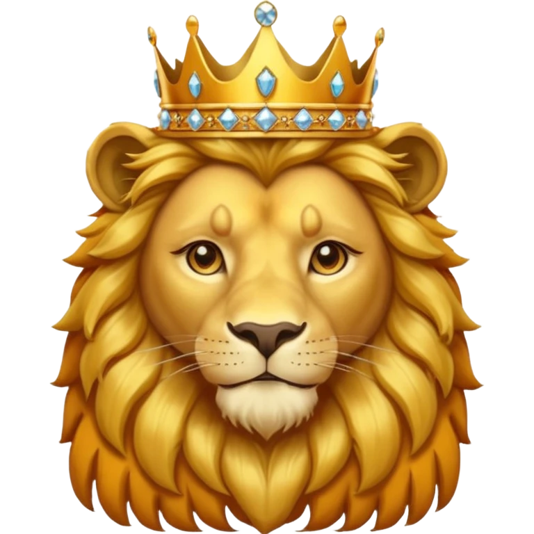 Lion King – proud golden lion wearing a tall jeweled crown. emoji