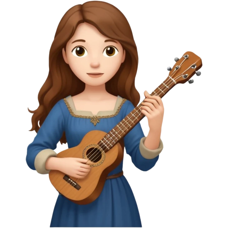 medieval female poet with ukulele emoji