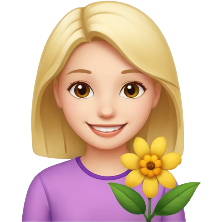menina com flor emoji