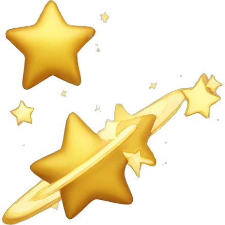 Golden shooting star, stars emoji