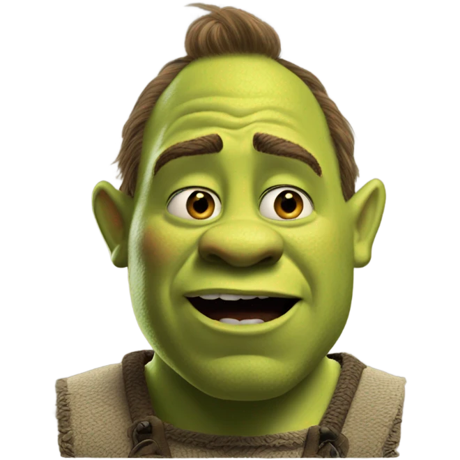Shrek with a butt emoji
