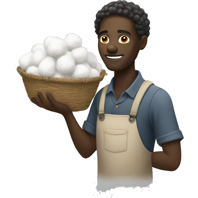 African man collecting cotton emoji