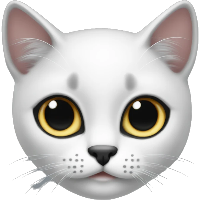 gato blanco y negro con un la emoji
