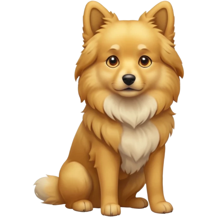 full body of golden dog, front view emoji