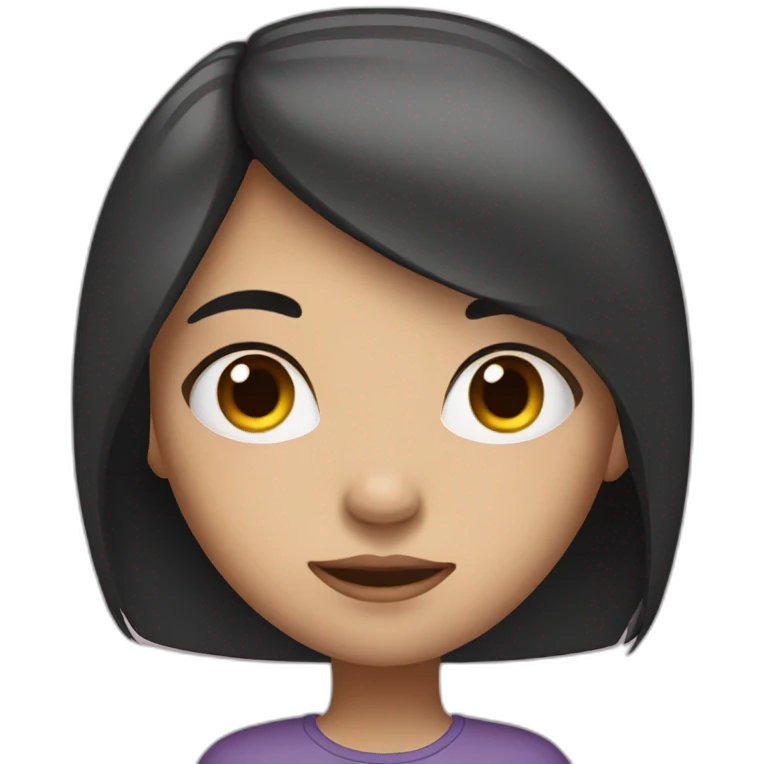 Girl with dark streight hair and different eyes color emoji