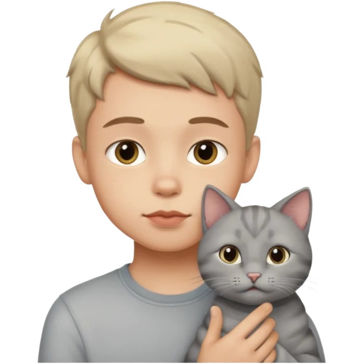 boy with lips with cat 🐱 in his mouth emoji