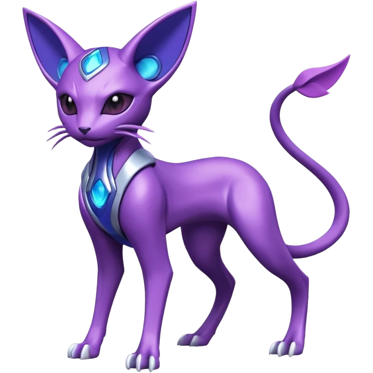 Futuristic Modern Miraidon-Genesect-Espeon-Mewtwo-Fakémon-hybrid-creature (full body)  emoji