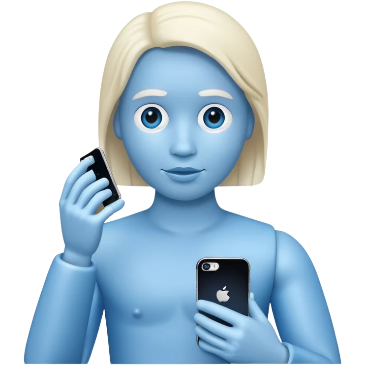 blue dummy with iphone emoji