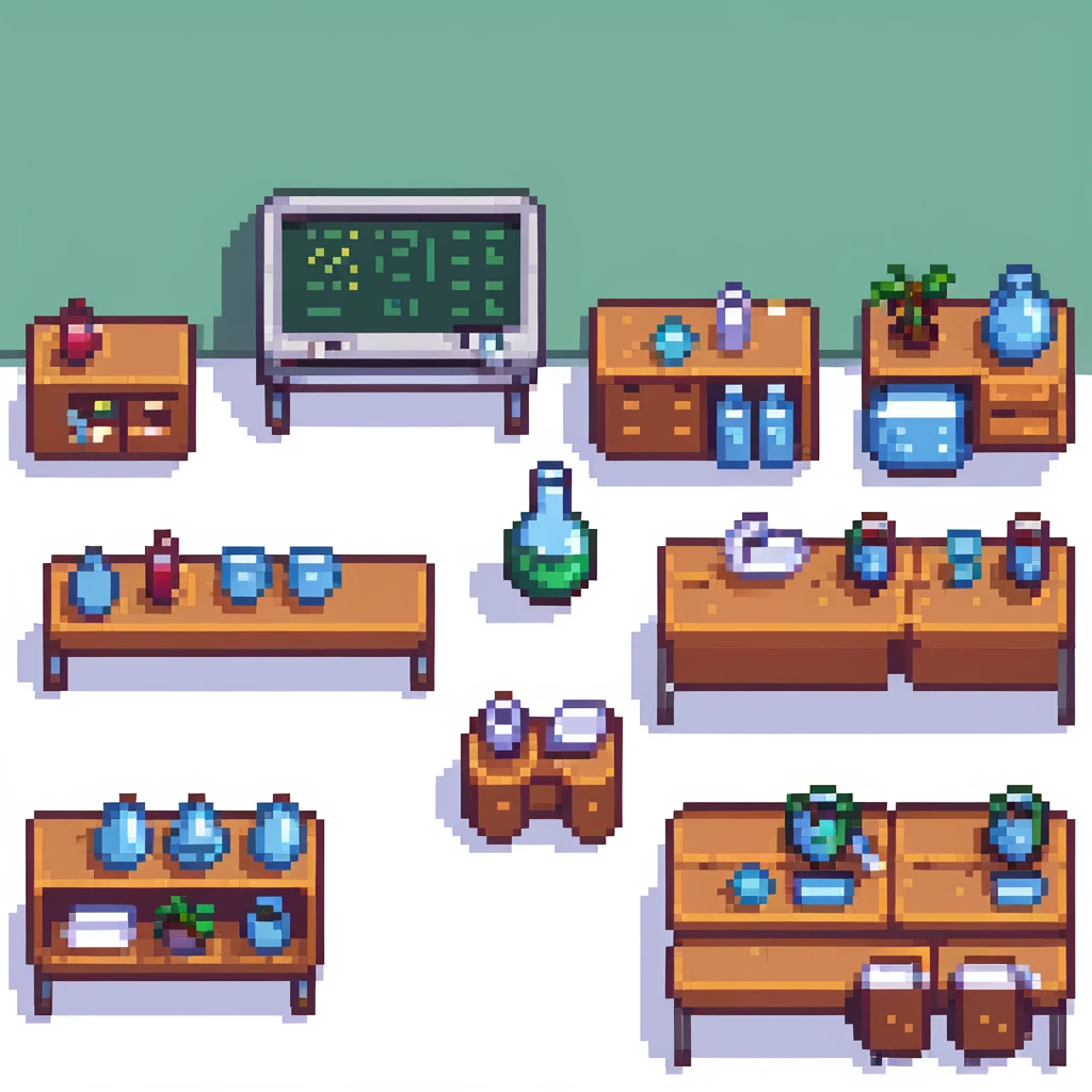 science classroom with lab equipment emoji