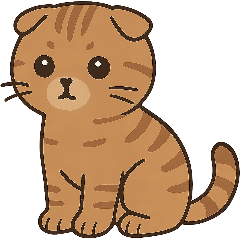 Flat toon Scottish fold kitten  emoji