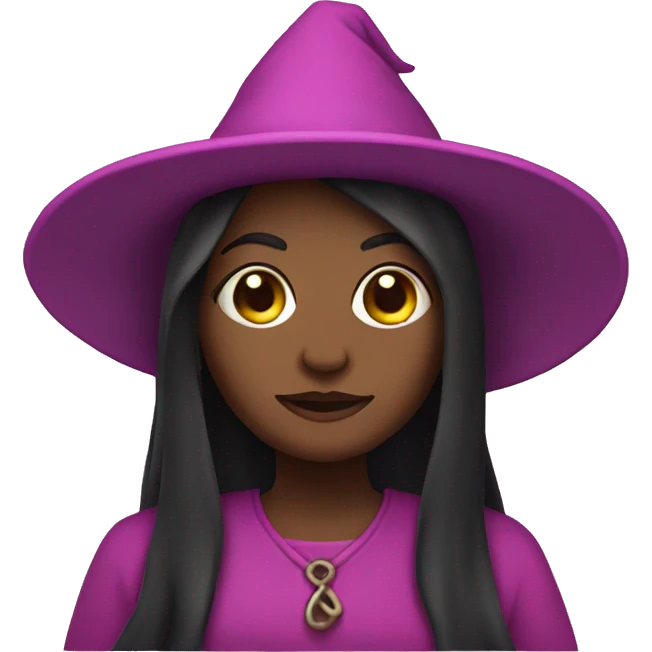 Witch wearing pink emoji