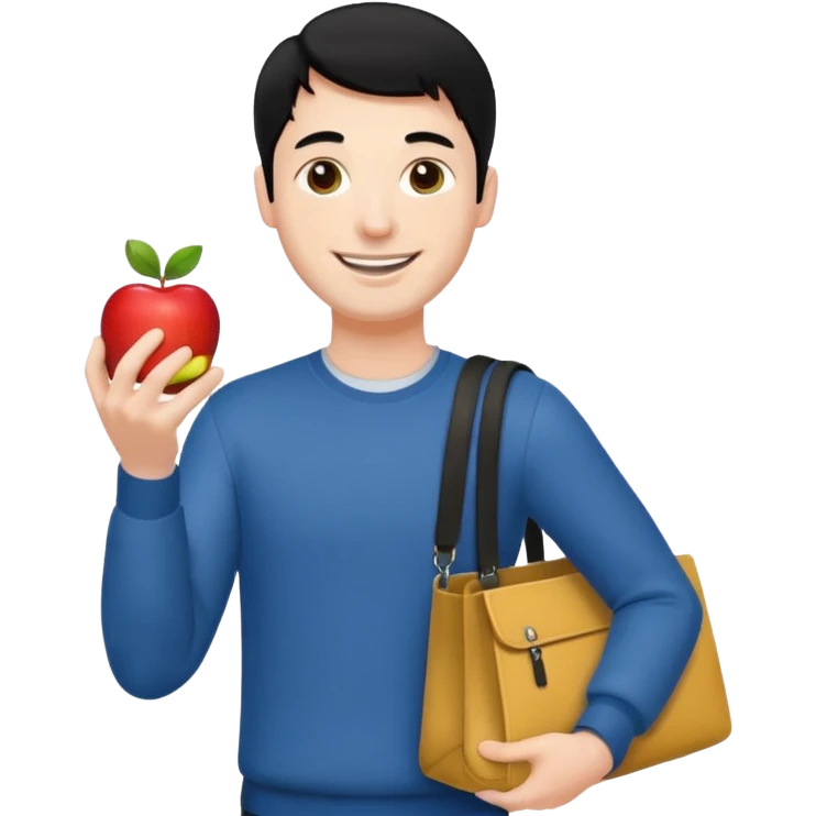 a white man with black hair carrying Apple iPhone bags emoji