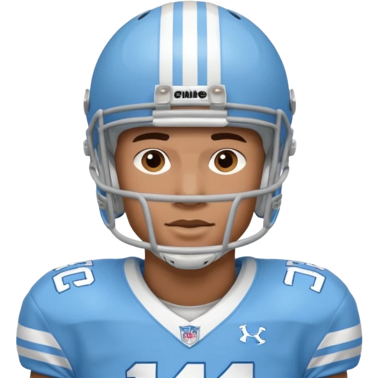 College football player in  Carolina Blue color  emoji