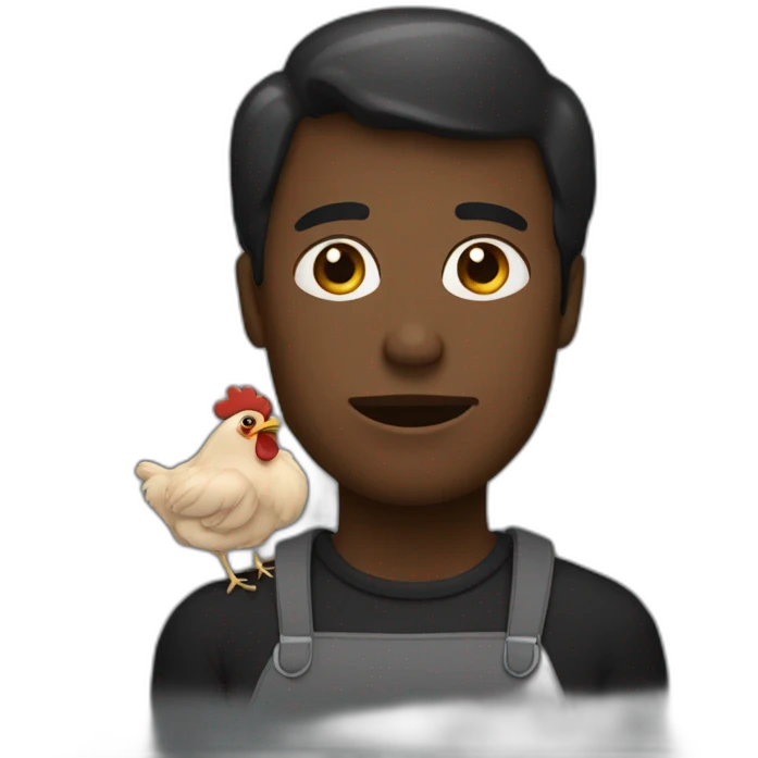 Humain noir qui mange du poulet emoji