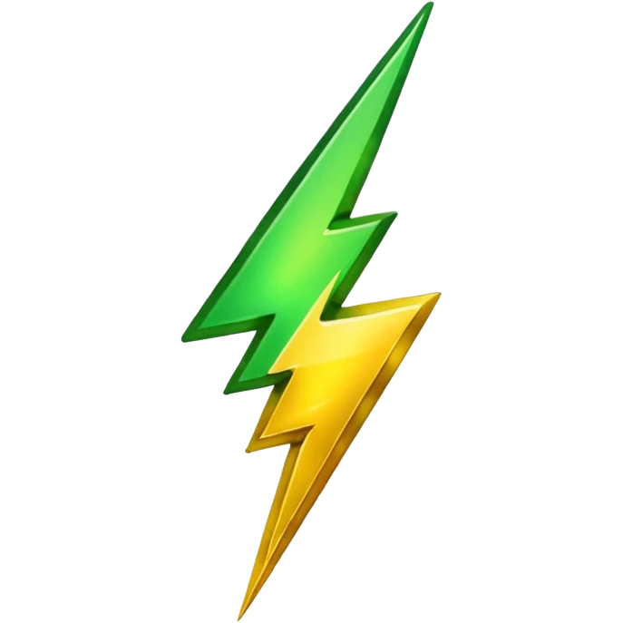 lightning with golden and green colours emoji