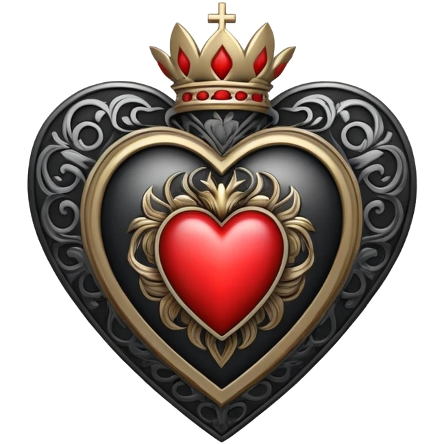 sacred heart metal black emoji