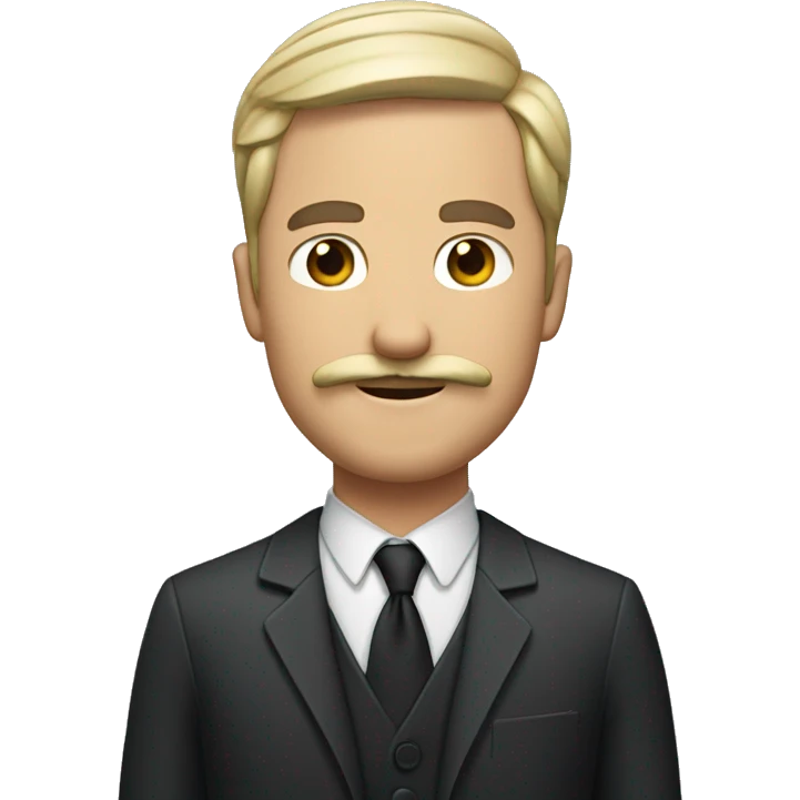 wite man with shortcut hair and mustache emoji