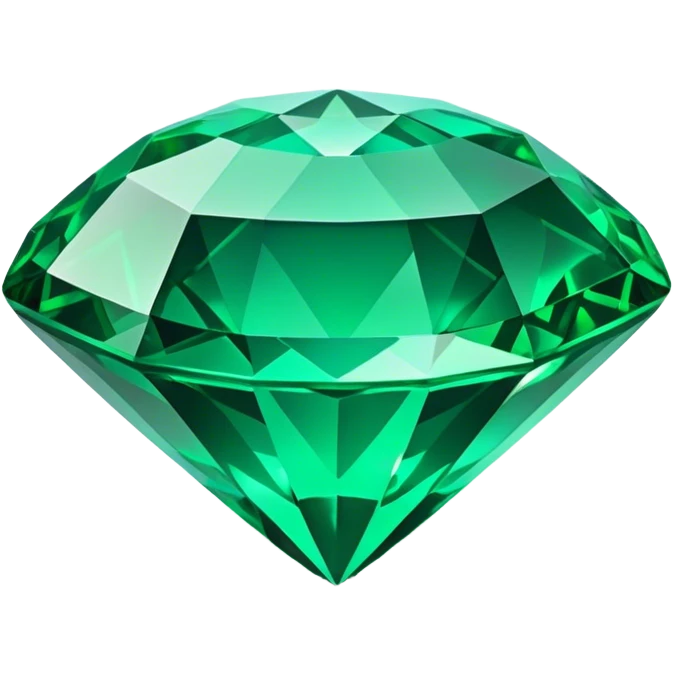 Cinematic Realistic Emerald Emoji, Deep and lush, with a vibrant green hue that catches light, creating a brilliant, sparkling effect across its polished surface. The facets of the gem catch the light in rich, deep reflections, radiating a sense of luxury and nature. Soft glowing outline, capturing the essence of natural beauty and timeless elegance in a vivid emerald. emoji