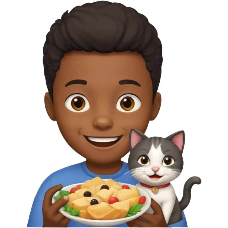 black boy emoji eating cat emoji