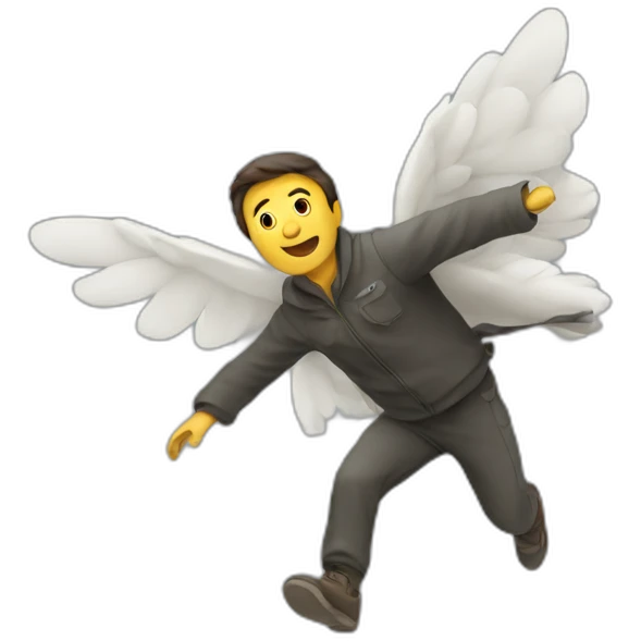 Flying man emoji