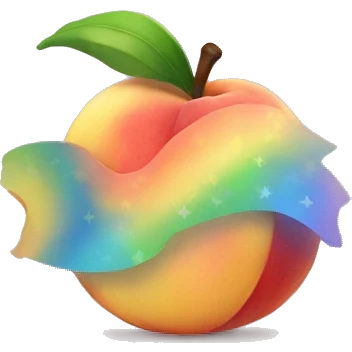 Rainbow peach emoji