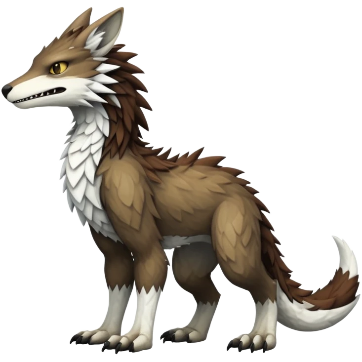 Sergal-Vernid-hybrid-animal-creature, full body emoji