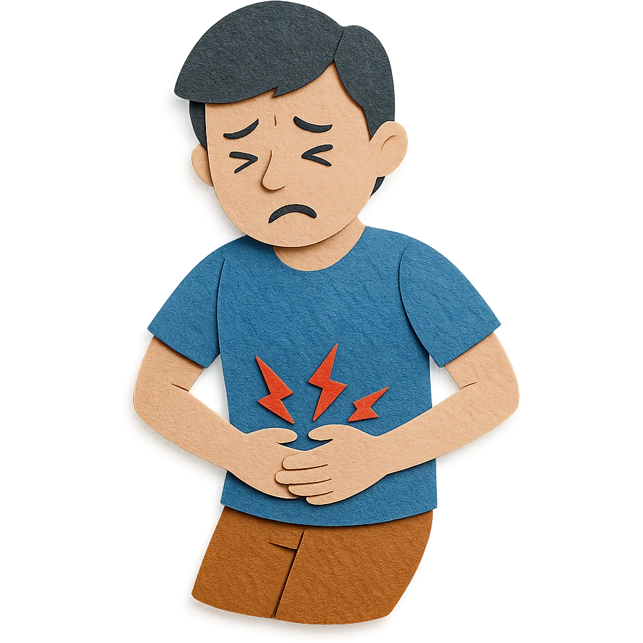 A person with stomach ache emoji