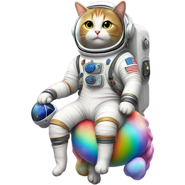 cat astronaut riding a unicorn emoji