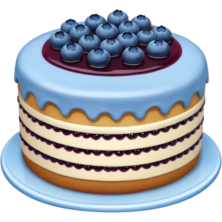 blueberry compote filled round cake  emoji