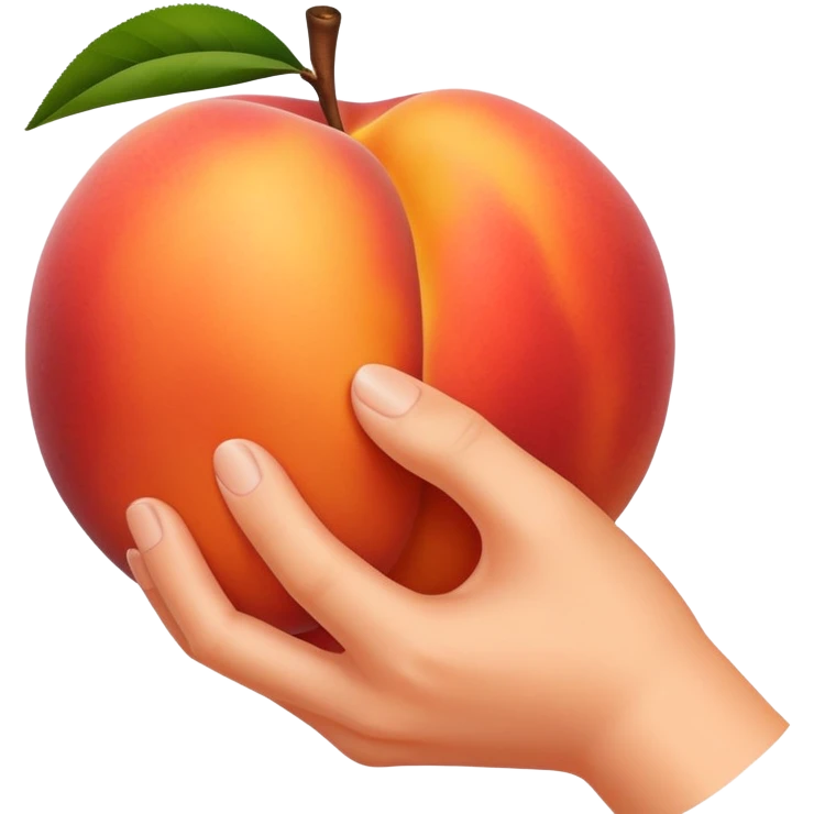 Hand smacking a peach emoji