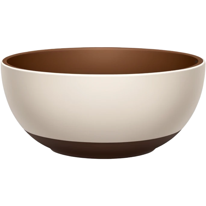 white bowl with a matte brown surface inside, no shine, no liquid look emoji