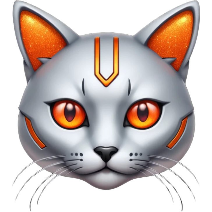 red glitter cyberpunk cat emoji