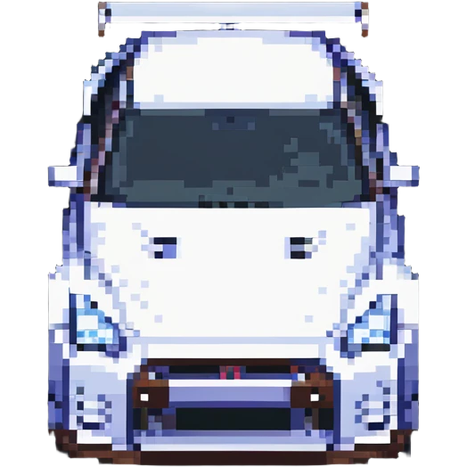Nissan GTR R35 in Minecraft blocky style emoji