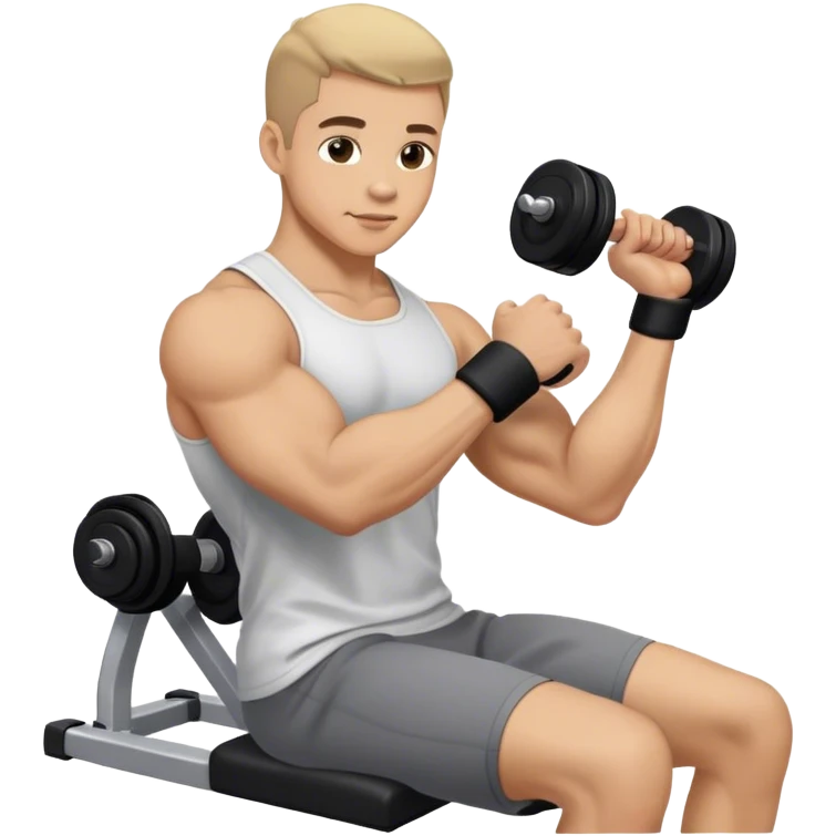 man seated weighted wrist curl emoji
