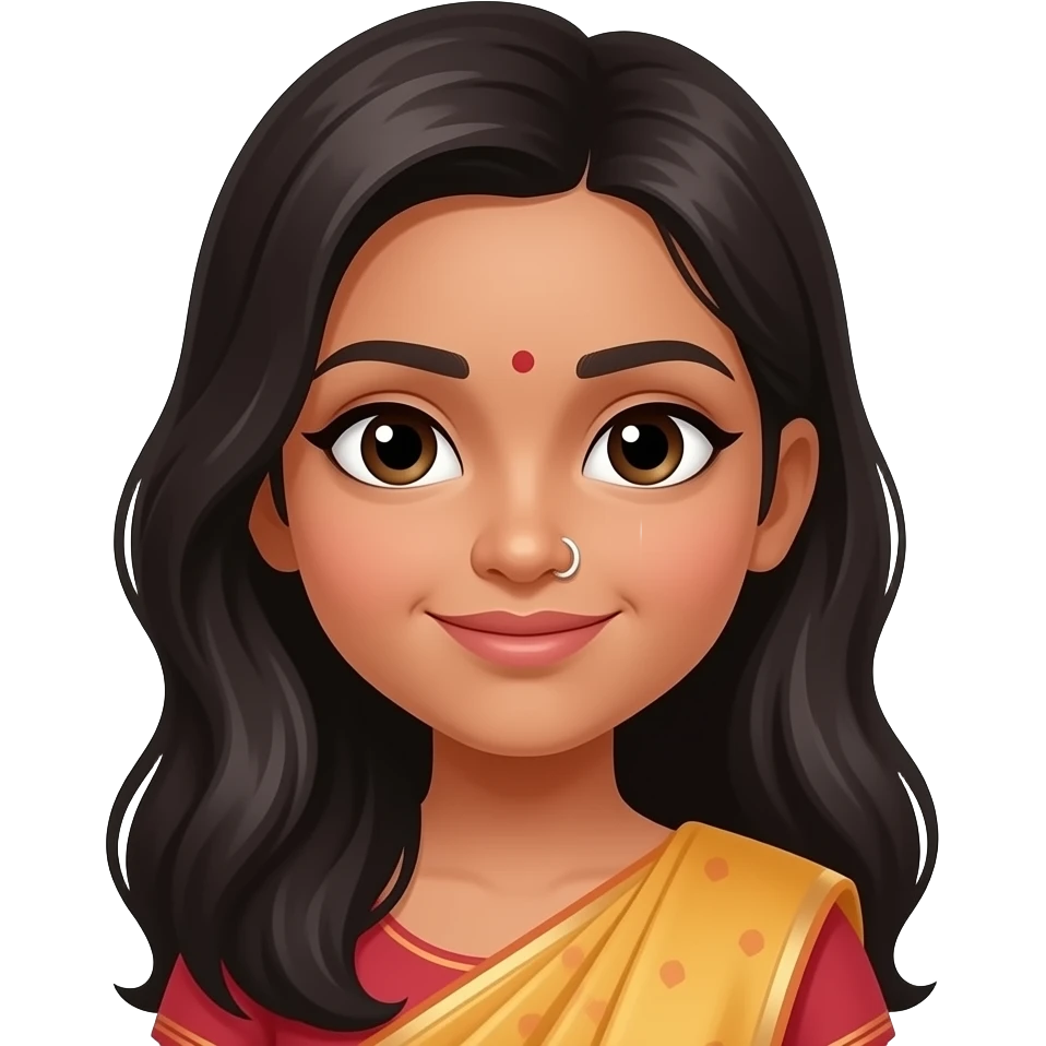 indian girl with nose stud emoji