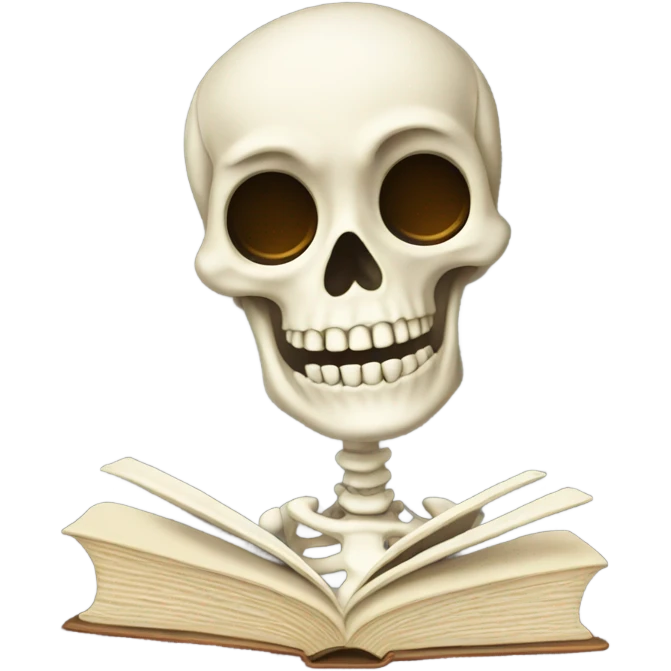 Skeleton with book emoji